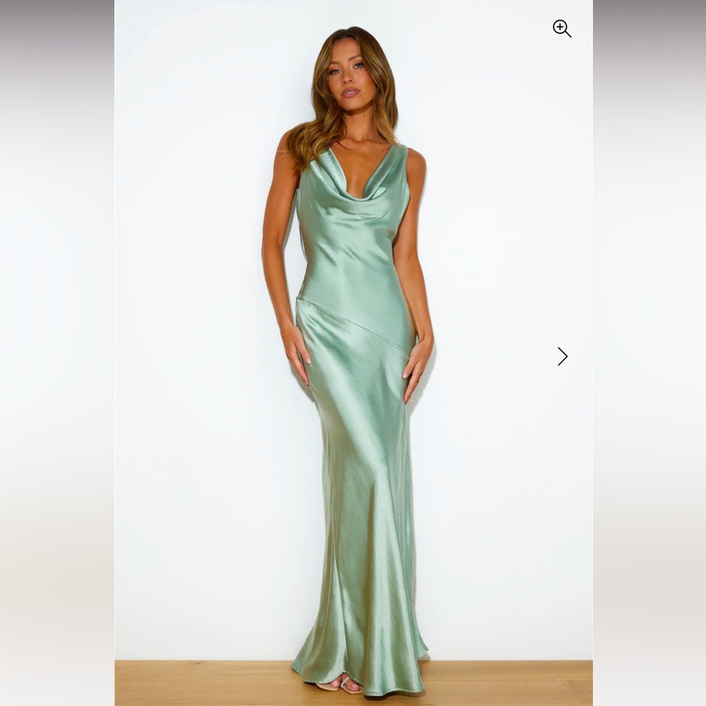 Special Guest Satin Maxi Dress Sage